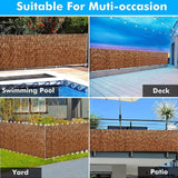 Bamboo Reed Fencing - Decorative Backyard Privacy Screen, 2-5 ft High, Weatherproof (61x213CM, 2x7ft) Bcofo