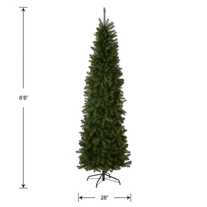 National Tree Company Artificial Slim Christmas Tree, Green, Kingswood Fir, Includes Stand, 6.5 Feet