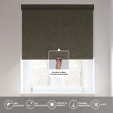 Boolegon Blackout Roller Shades for Windows,Cordless,Linen Fabric,Roller Blinds,Thermal Insulated Fabric UV Protection,Window Shades for Home,Office,Bedroom,Door,Blackout-Brown,Custom Size Boolegon