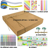 Vienrose DIY Scrapbook Photo Album Kit with Pens Tapes and Stickers 60 Pages Hardcover 8.3x10.5 Inches 3 Rings Removable Blank Paper Scrapbooking for Lover Friends Kids Wedding White Vienrose