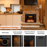 Dreamflame 36 inch Wide 21 inch High Electric Fireplace, Wall Fireplace Electric with Remote Control, Realistic Log and Crackling Sound, Overheating Protection and Timer, 750/1500W Black Dreamflame