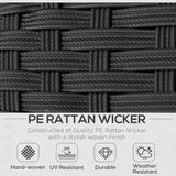 Outsunny 4 Piece Wicker Patio Furniture Set with Cushions, Outdoor Sectional Furniture with 2 Sofa, Loveseat, and Glass Top Coffee Table, Conversation Sofa Sets for Garden, White Outsunny