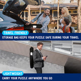 Jigsaw Puzzle Mat Roll Up Fits 500 1000 1500 Pieces Felt mat Puzzle Mats Stow and Go Puzzle Saver, Puzzle Board Storage Puzzle Roll up Mat Puzzle Keeper Holder Organizer (Black) Gourbette