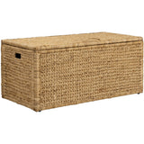 eHemco Heavy-duty Water Hyacinth Wicker Storage Trunk with Metal Frame, 42 by 20 by 18.5 Inches, Natural eHemco