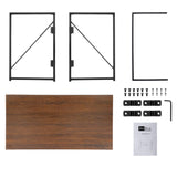 ZenStyle Folding Computer Desk, Writing Study Desks for Home Office, Corner Laptop Gaming Folding Table with Metal Frame, 39 Inches,Brown ZenStyle