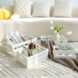 UPPER DECOR Large Wooden Crates Set of 4 Decorative Storage Box with Handles, Rustic Whitewashed Farmhouse Wooden Crates for Display, Living Room Container Baskets Box for Kitchen, Pantry, Bedroom UPPER DECOR