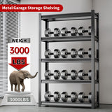 ZLBRDS 59" W Garage Shelving, 3000LBS Heavy Duty Shelving, Adjustable 5 Tier Metal Garage Storage Shelves, Storage Shelves for Industrial, Warehouse, Basement ZLBRDS