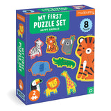 Mudpuppy Happy Animals – My First 2-Piece Puzzle Includes 8 Popular Animal Shaped Puzzles with Pattern Shape and Color Recognition for Children Ages 2-4 Mudpuppy