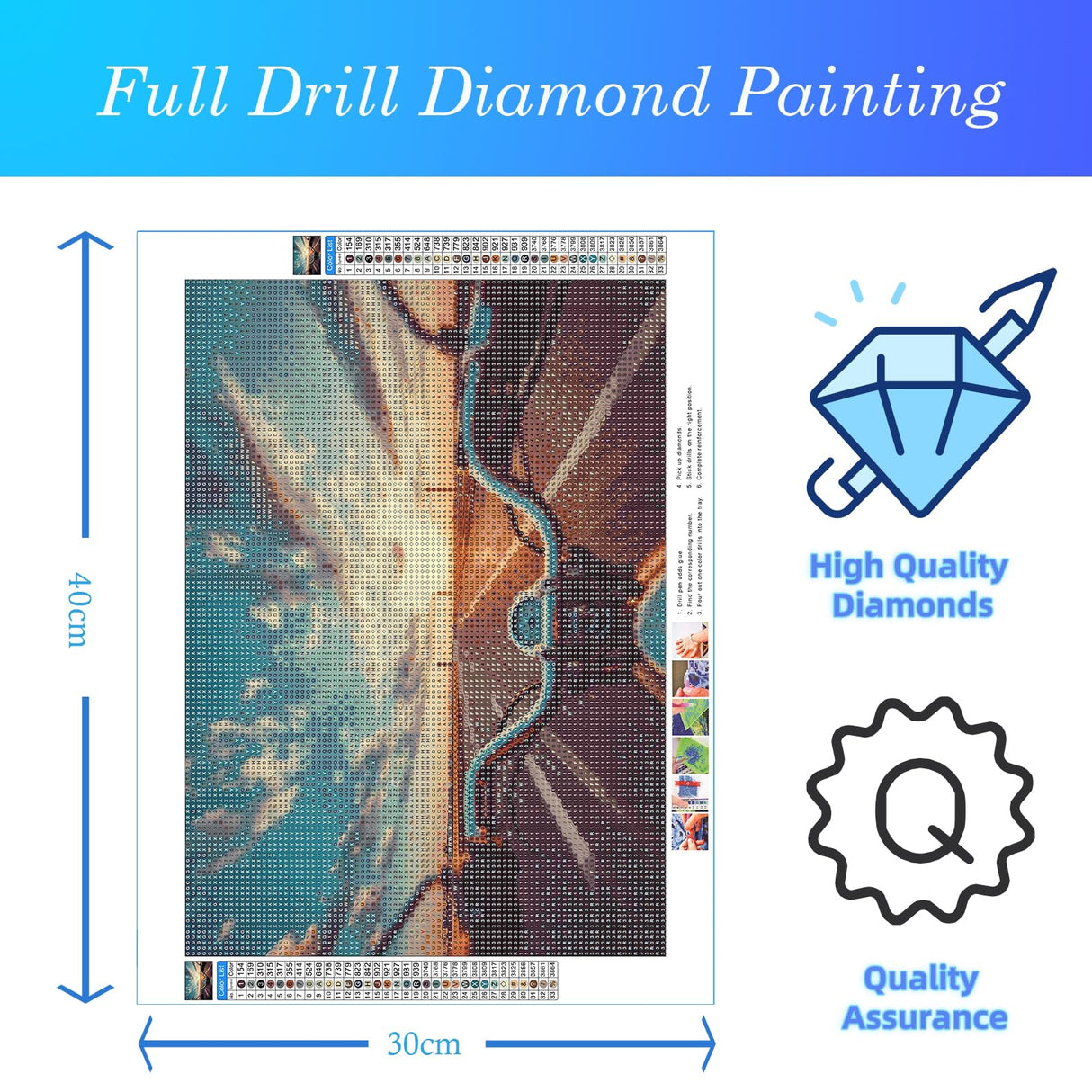 CDYCNXZ Motorcycle Rider Diamond Art Painting Kits for Adults Beginners, Motorcycle in The Sunset 5D Full Drill Diamond Dots Crafts for Home Wall Decor Gift 12x16 inch CDYCNXZ