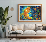 BYGFHLYW 5D Diamond Art Kits for Adults Beginner, Sun and Moon Adult Diamond Painting Kits, DIY Full Drill Round Diamond Dot Paint by Diamonds for Home Wall Art Decor 12x16inch BYGFHLYW