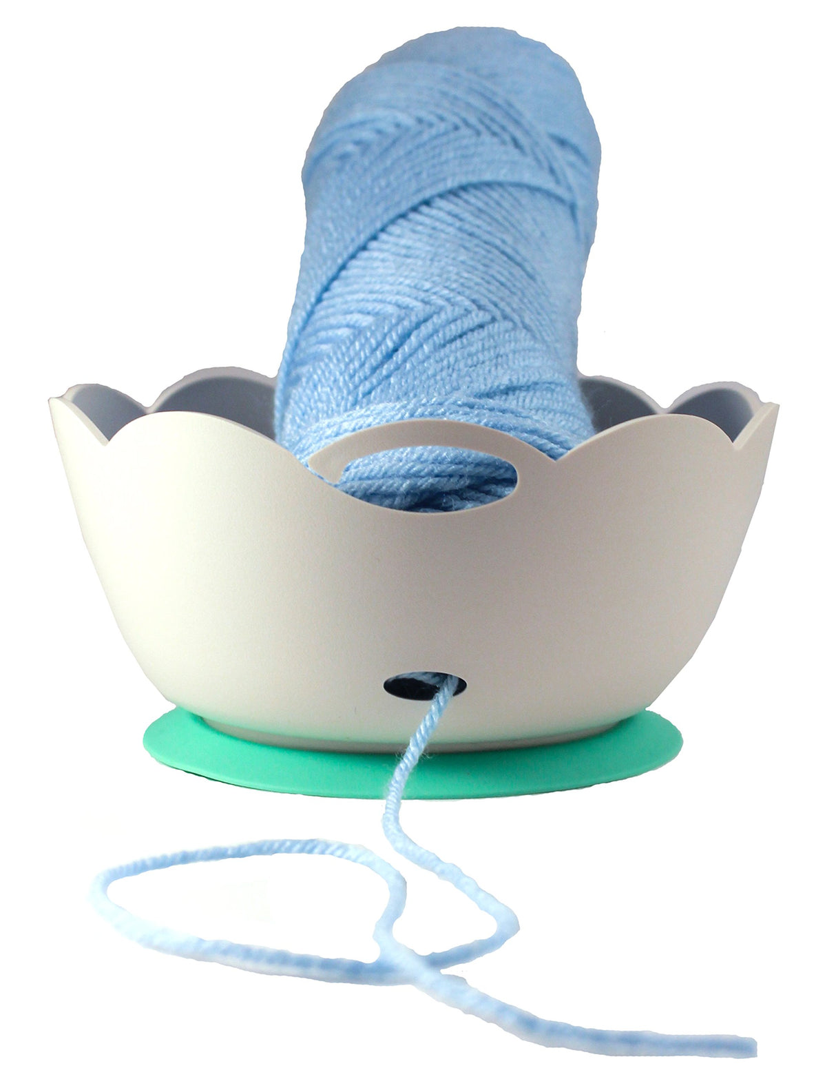 Yarn Bowl by Yarn Valet - Portable, Unbreakable with Soft Rubberized Non-Slip Base Yarn Valet