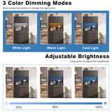 71'' Pantry Cabinet with LED Light Charging Station, kitchen storage cabinets with Microwave Stand, Freestanding Kitchen Hutch,kitchen cabinet with Open Countertop for Restaurant,Dining Room,Black NUNU LAB