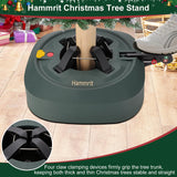 Christmas Tree Stand for Real Trees, Heavy Duty Live Christmas Tree Stand with Reservoirs, Fits Trees up to 7.5 Ft (1.2-5 In Diameter), No Assembly Required Real Christmas Tree Base Foot Press Hammrit