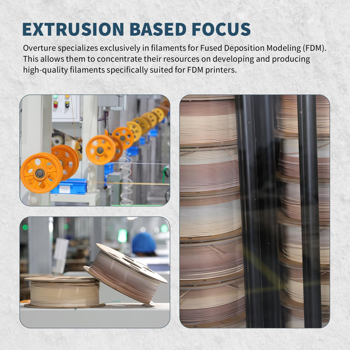 OVERTURE Rock PLA Filament 1.75mm, Marble PLA 3D Printer Filament 1kg Spool (2.2lbs), Dimensional Accuracy +/- 0.02 mm, Fit Most FDM Printer (Sedimentary Rock) OVERTURE