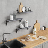 Forbena Grey Floating Shelves for Wall Decor Set of 3, Floating Book Shelves for Bedroom Living Room Classroom Library Office, Wall Mounted Shelf for Kids Room Christmas Decor (Rustic Gray) Forbena