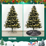 MACTING Christmas Tree Skirt 30 Inch Small Black Glitter Sequin Tree Mat Sparkly Tree Base Cover for Farmhouse Holiday Party Indoor Home New Year Xmas Tree Decorations MACTING