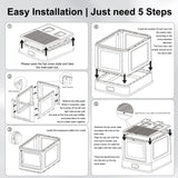 Marchul Enclosed Stainless Steel Cat Litter Box with Lid & Drawer Design, XL Extra Large for Indoor Cats, Metal Covered Cat Litter Box, Baffles for Anti-Leakag, with Litter Scoop & Litter Mat Marchul