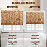 CSBWDLT Reed Roller Blinds Shades, Vertical Lifting and Breathable Waterproof Design, Sun Shade and Ventilation, Easy Installation,30" Wx64 H CSBWDLT