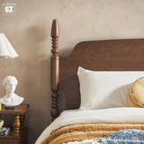 Walker Edison EZ Assembly Traditional Wood Spindle Post Bed, No Box Spring Bed Frame, Modern Farmhouse Bed, King Size, Dark Brown Walker Edison