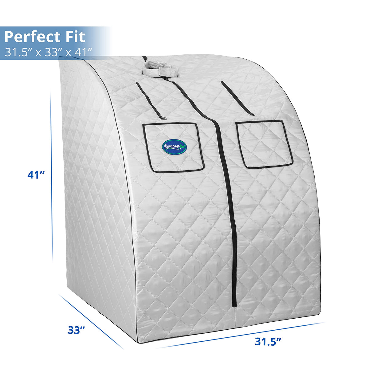 Durasage Oversized Portable Personal Steam Sauna Spa for Relaxation at Home, 60 Minute Timer, 800 Watt Steam Generator, Chair Included (Silver) Durasage