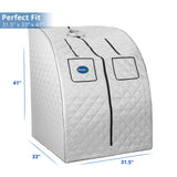 Durasage Oversized Portable Personal Steam Sauna Spa for Relaxation at Home, 60 Minute Timer, 800 Watt Steam Generator, Chair Included (Silver) Durasage