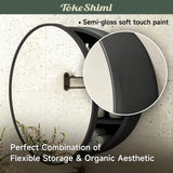 TokeShimi 20 Inch Round Black Medicine Cabinet for Bathroom with Vanity Mirror Small Metal Framed Bathroom Mirrored Cabinet for Wall Mounted Only Circle Farmhouse Medicine Cabinet Removable Shelves TokeShimi