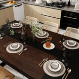 WOODTIME 86.6" W Dining Table for 8-10 People, Versatile Modern Wooden Dinner Table Kitchen Table for Dining Room Conference Room, Black & Brown WOODTIME