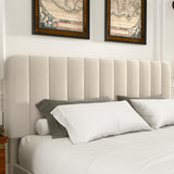 VECELO Queen Size Upholstered Bed Frame with 4 Drawers and Headboard, Velvet Platform Storage Bedframe, Wooden Slats Support, No Box Spring Needed, Beige VECELO