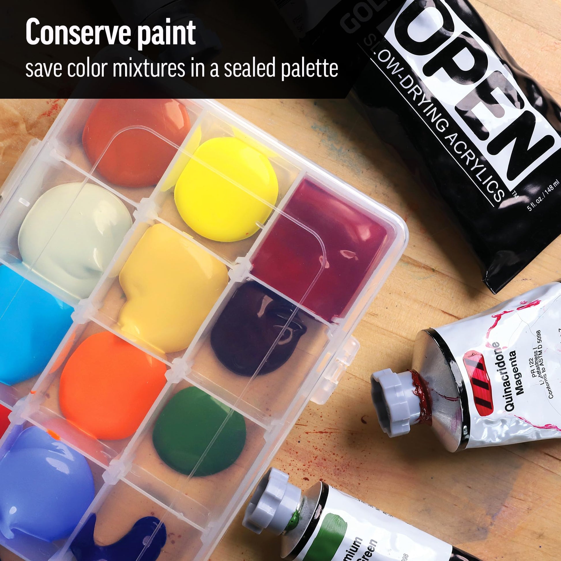 OPEN Slow-Drying Acrylics by GOLDEN, Mixing Set, Professional Acrylic Paint - WoodArtSupply