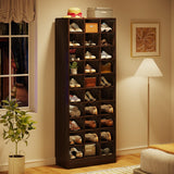 Tribesigns 10-Tier Shoe Storage Cabinet, Espresso Wooden Shoe Rack with 30 Cubbies, Freestanding Tall Entryway Shoe Organizer for Closet, Entryway, Living Room Tribesigns