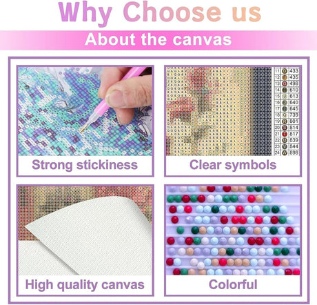 Garden Unicorn Diamond Painting Kits,Fun DIY Full Circle Diamond Cross Stitch Art Kit for Adults Enjoying Family Fun Time Home Decor Wall Decor 8x12 Inch Parbamll