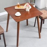 OGMILL 27.6" Small Dining Table Square for 2, Kitchen Dinner Table Rustic Space-Saving Dining Table Mid Century Modern Table with Solid Wood Leg for Small Spaces (Walnut) OGMILL