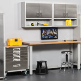 Seville Classics UltraHD Heavy Duty Rolling Cabinet Workbench Table w/Solid Wood Top, Workstation for Garage, Office, Workshop, Granite, 6-Drawer (28" W x 18" D Seville Classics