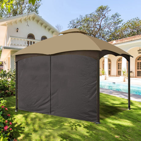 Gazebo Universal Replacement Privacy Curtain - Wonwon Privacy Panel Canopy Side Wall with Zipper for 10' x 10' Outdoor Gazebo (Brown) Wonwon
