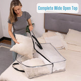 VENO 4 Pack Wreath Storage Bag, Summer, Christmas Decoration Garland Container, 30 Inch Clear Door Wreath Organizers, Moving Boxes, Packing Supplies for College (Square - 4 Pack) VENO