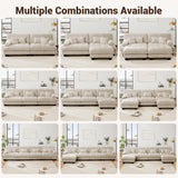 YESER Modular Sectional Sofa, L Shaped Couch with Ottoman, 2 Seater Cloud Couch Small Couches for Small Spaces, Modern Deep Seat Sofa Living Room Oversized Loveseat W/Bolster Armrests 4 Pillows YESER