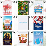 Shimeyao 54 pcs Blank Sublimation Flags DIY Lawn Garden Flags Blank Heat Transfer Banner 11.8 x 17.7 Inches Sublimation Polyester Lawn Flag for Christmas Halloween Thanksgiving Festival Indoor Outdoor Shimeyao