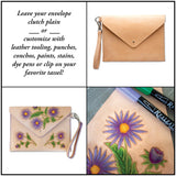 Realeather DIY Envelope Clutch Purse Kit, Natural Realeather