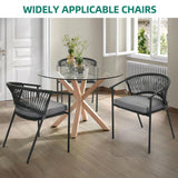 YITAHOME Outdoor Patio Chairs Set of 6, Stackable Dining Chairs Rattan Wicker Outdoor Patio Furniture Set with Cushion All Weather Bistro Chair for Garden Backyard Porch Poolside (Grey) YITAHOME