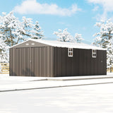 Jocisland 13.2x20.7x8 Ft Carport, Metal Carport with 2 Lockable Doors and 4 Windows, Heavy Duty Carport for Car, Truck, Boats Jocisland