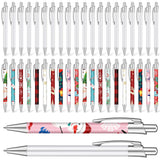 Yexiya Sublimation Pens Blank Heat Transfer Pen Sublimation Ballpoint Pen with Shrink Wrap White Aluminum Customized Clip Pen School Supplies for Christmas Office School Stationery Supplies (20 Pcs) Yexiya