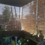 Natural Bamboo Blackout Roller Blinds - 80% Light Filtering Sunshade Curtain for Indoor & Outdoor Use DISPRA