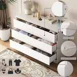 Seeday White Dresser, 6 Drawer Dressers for Bedroom, Modern Wooden Closet Dresser for Living Room, Entryway, or Hallway, White Seeday