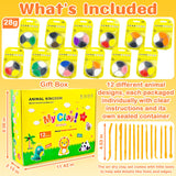 LanMa Air Dry Clay Kit for Kids, 12 Pack Animal Air-Dry Art Kits with Ultra Light & Soft Modeling Clay, Instructions, Sculpting Tools, Christmas Birthday Gifts for Boys Girls LanMa
