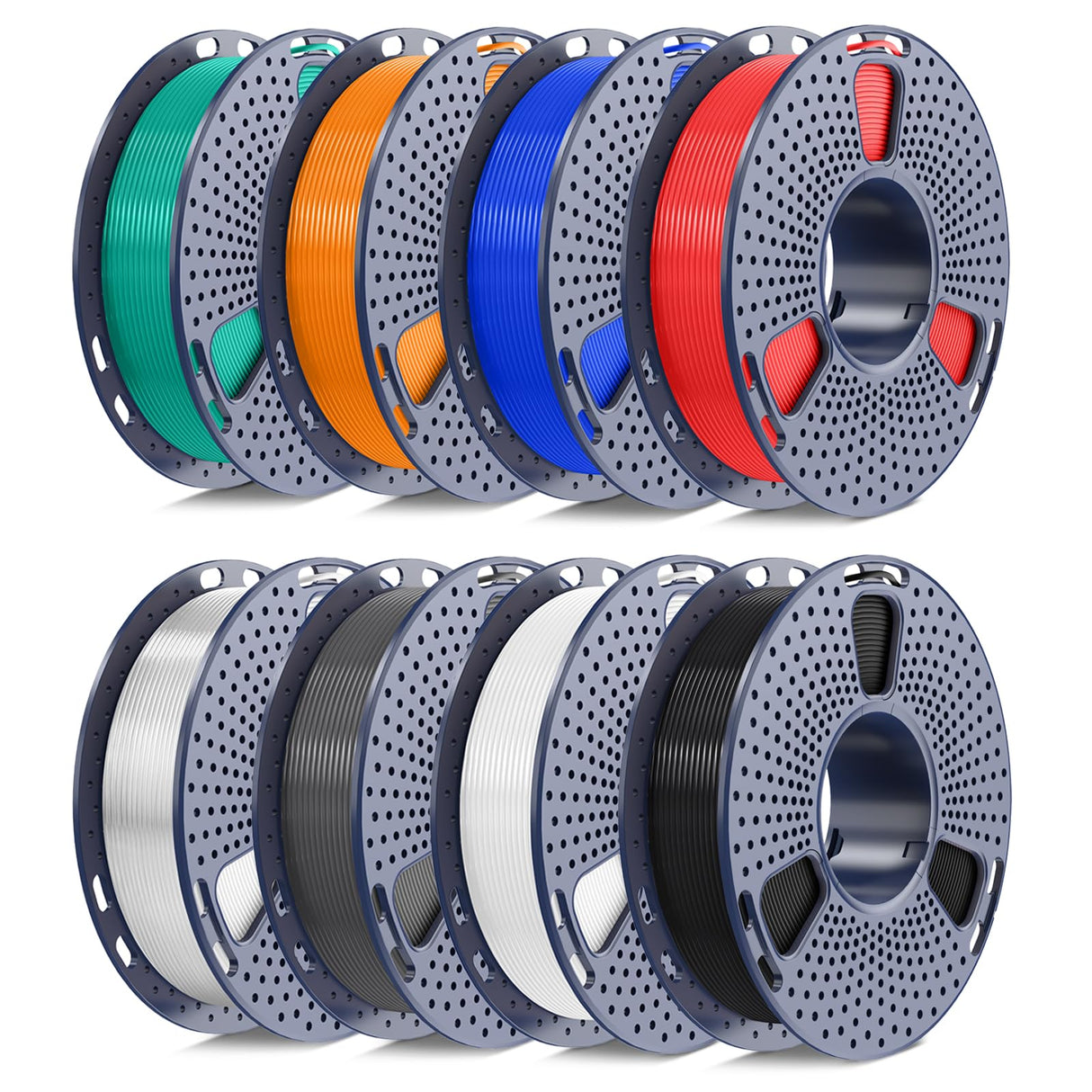 250g PETG Filament 1.75mm Bundle, SUNLU 3D Printer Filament Neatly Wound, Individually Vacuum Packed, 250g Spool, 8 Rolls, Black+White+Grey+Transparent+Red+Blue+Orange+Green YOOPAI