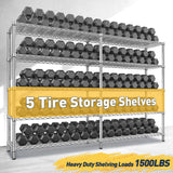 REIBII 70" W Wire Shelving Load 1500LBS, Metal Shelving 5-Tier Storage Shelves Metal Shelves for Storage Adjustable Shelving Rack for Pantry Kitchen Commercial School 70" W*15.8" D*72.4" H,Chrome REIBII