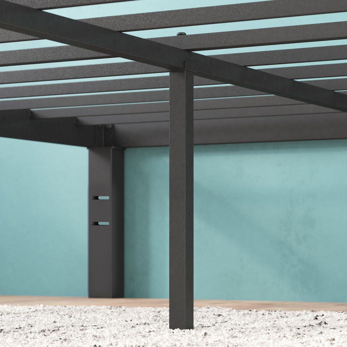 ZINUS Luis 16 Inch QuickLock Metal Platform Bed Frame, Mattress Foundation with Steel Slat Support, No Box Spring Needed, Easy Assembly, Queen, Black ZINUS