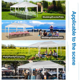COBIZI Canopy 10x20 Pop Up Canopy with 6 Sidewalls,Waterproof Canopy Outdoor Event Shelter UPF 50+ Gazebo Portable Tents for Parties Beach Camping Wedding Commercial Instant Easy up Canopy 10x20,White COBIZI