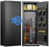INTERGREAT 10-12 Gun Safe for Home Rifle and Pistols, Gun Safe for Pistol and Shotguns with Digital Kaypad, Long Gun Cabinet with Multifunction Lock, 3 Adjustable Shelves,Pockets INTERGREAT