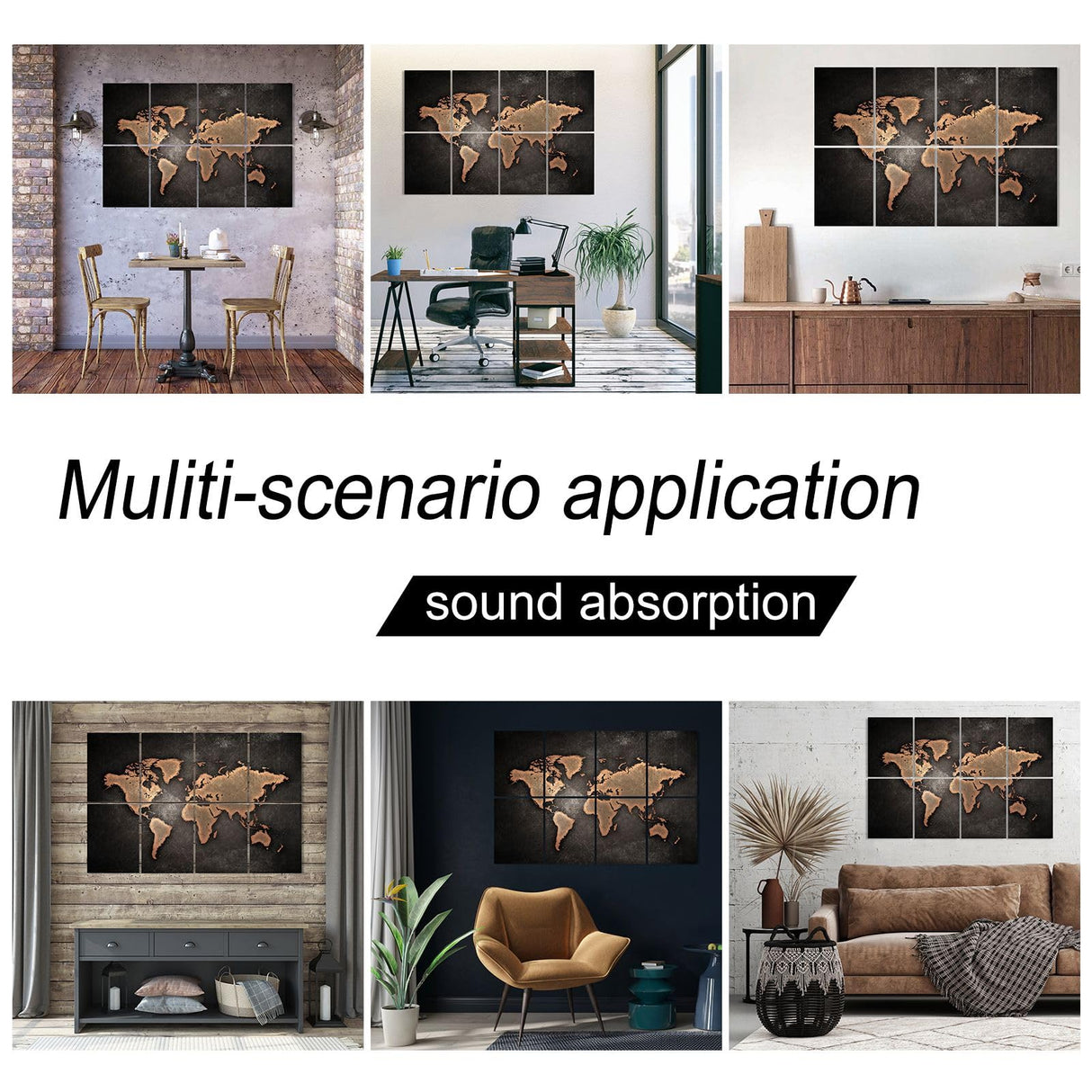 Art Acoustic Panels Sound Absorbing: Soundproof Wall Panels Acoustic Wall Art, Decorative Sound Proof Panel for Studio Home Office 8 Pack 12x16" HLJ ART